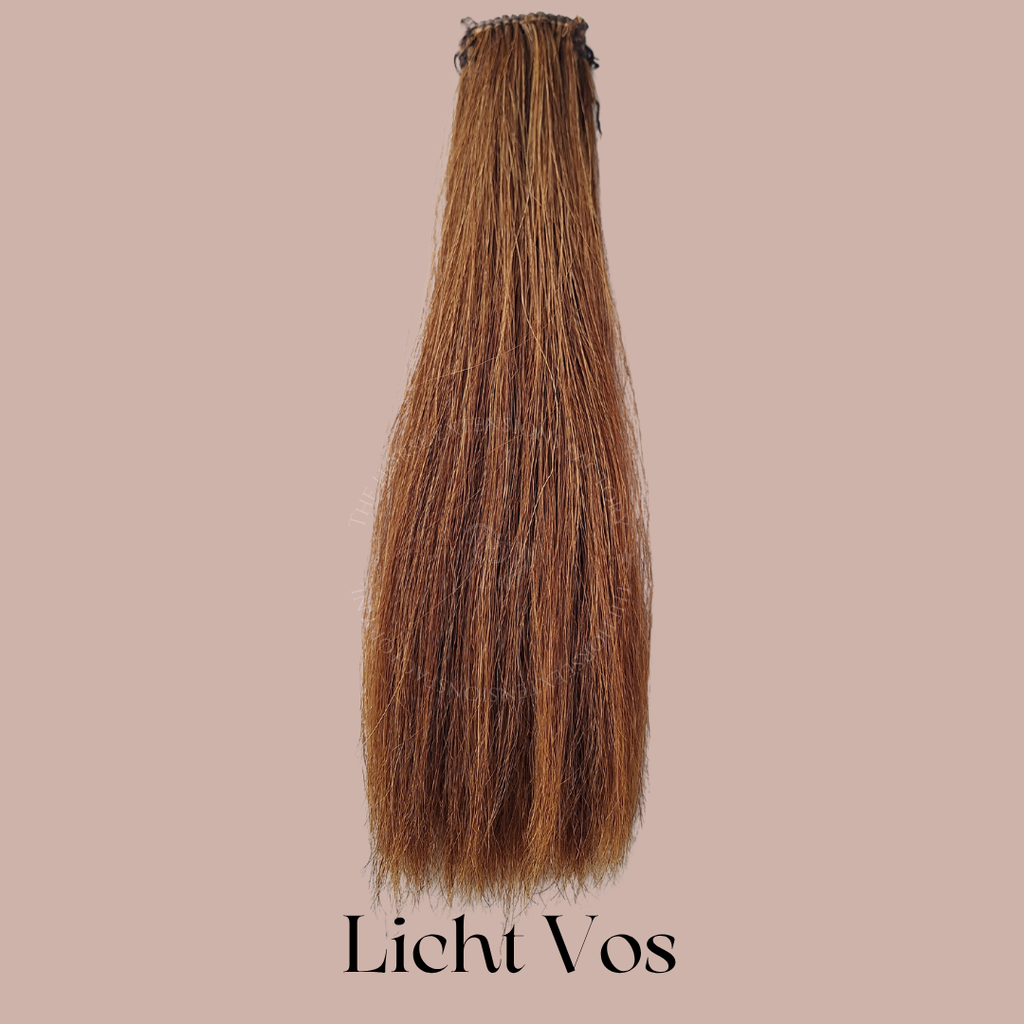 Maantop Clip-in van maanhaar in kleur 6. Licht vos