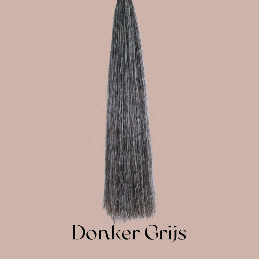 DIY Paarden I-Tip Extensions Staart in kleur Donker Grijs