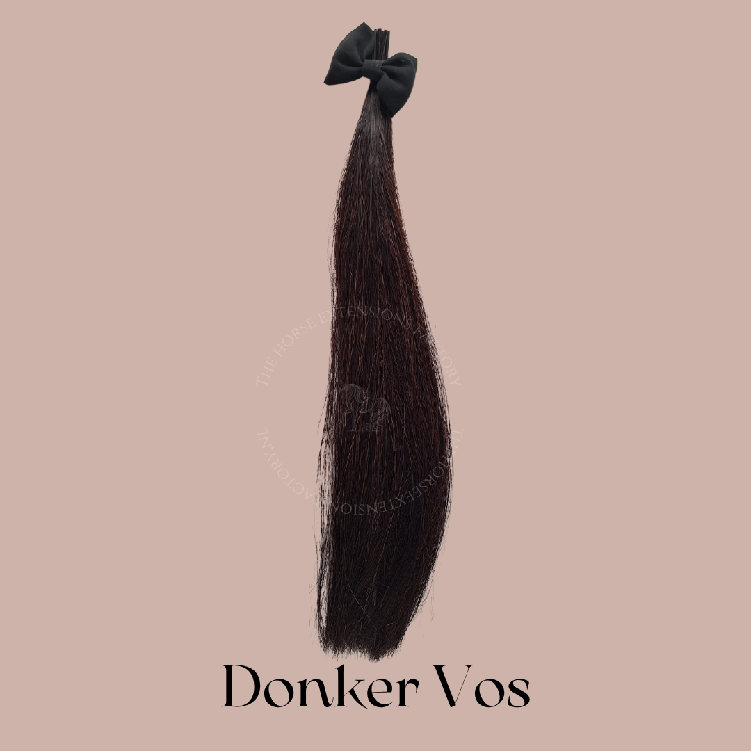 DIY Paarden I-Tip Extensions Manen in kleur Donkervos